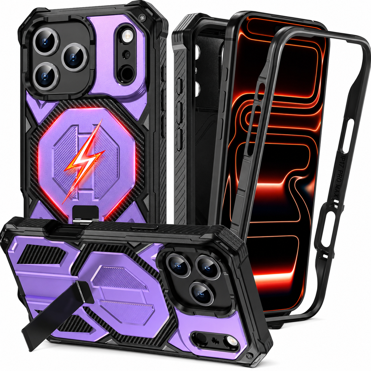 Premium iPhone Case MagSafe Magnetic Heavy Duty Shockproof Protective Cover Dual Layer Ring Lanyard Anti Scratch Non Slip Full Coverage Armor Case