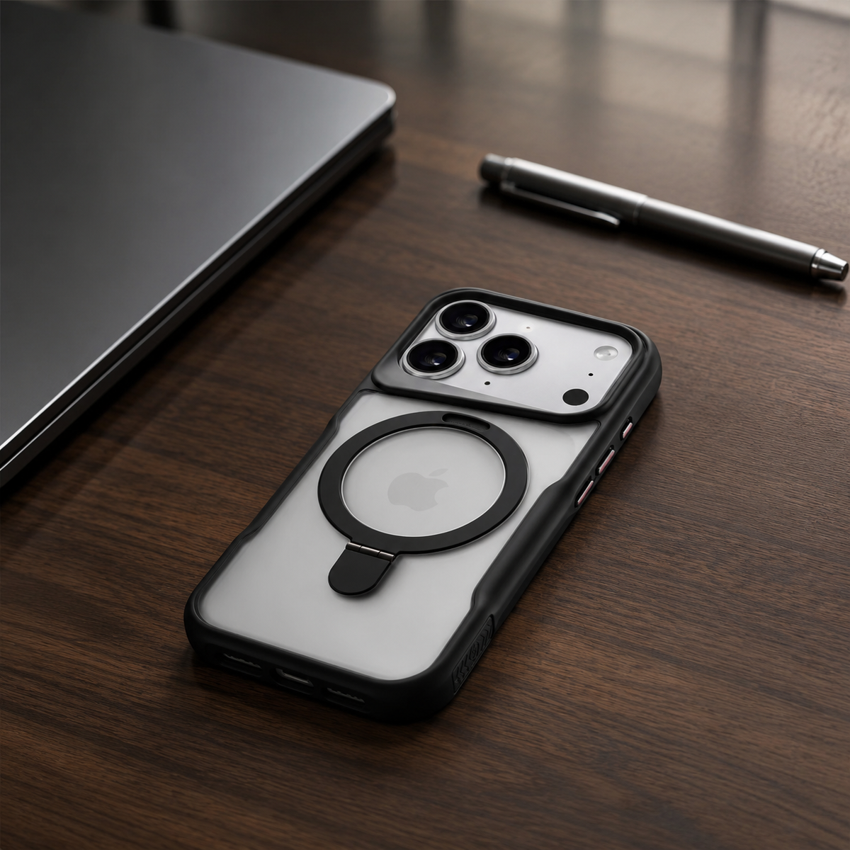 Premium iPhone Case MagSafe Magnetic Metal Ring Stand Shockproof Bumper Matte Translucent Protective Cover Anti Scratch Non Slip Slim Rugged Case