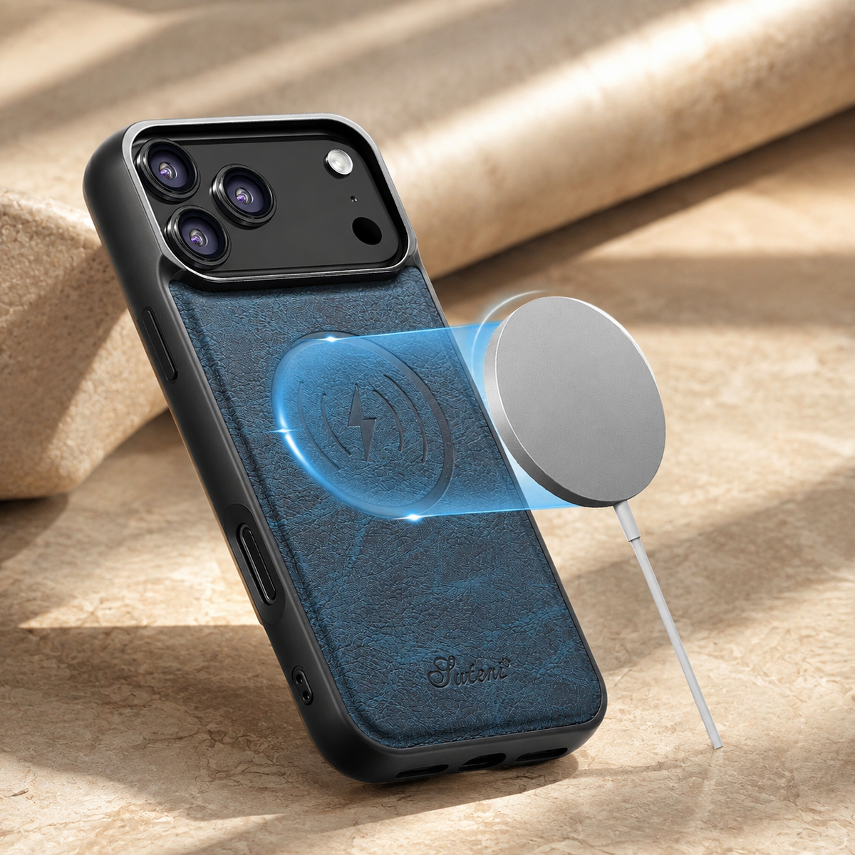 Premium iPhone Case MagSafe Magnetic PU Leather Wallet Card Holder Stand Wireless Charging Protective Cover Slim Non Slip Shockproof Business Case
