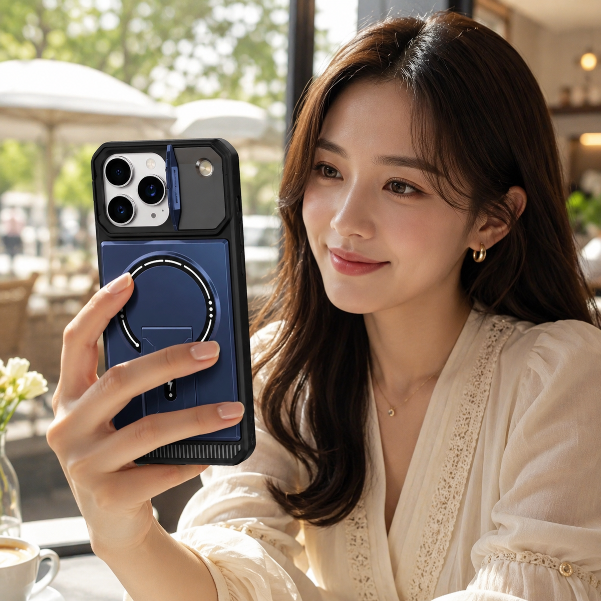 Premium iPhone Case MagSafe Magnetic Shockproof Armor Protective Cover PC Kickstand Bracket Anti Scratch Non Slip Slim Rugged Reinforced Bumper Case