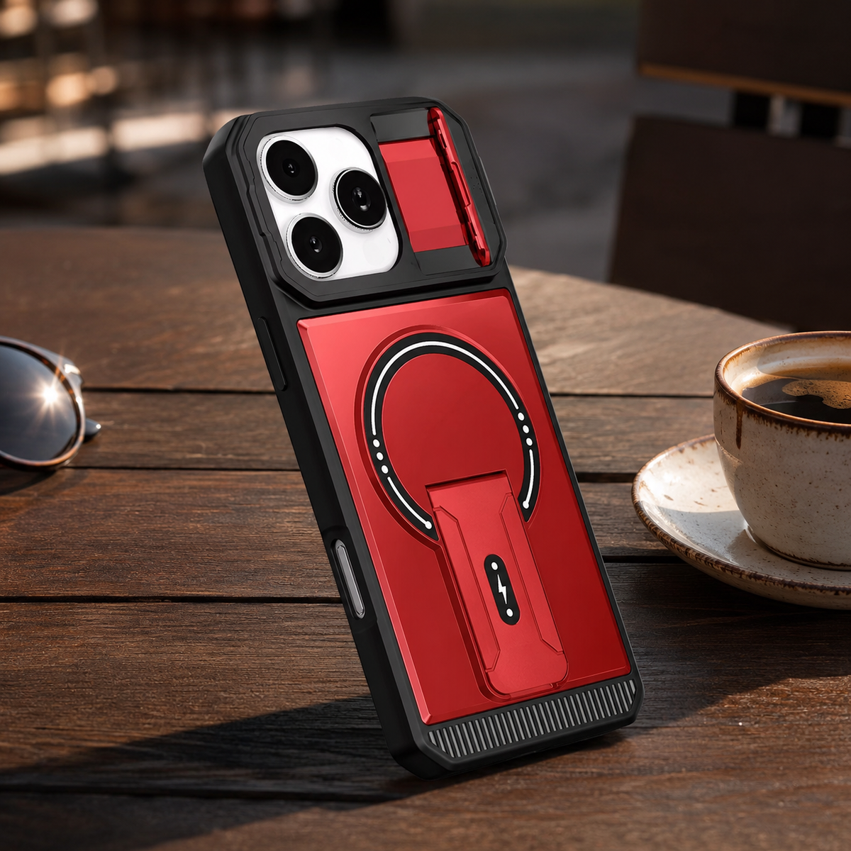 Premium iPhone Case MagSafe Magnetic Shockproof Armor Protective Cover PC Kickstand Bracket Anti Scratch Non Slip Slim Rugged Reinforced Bumper Case