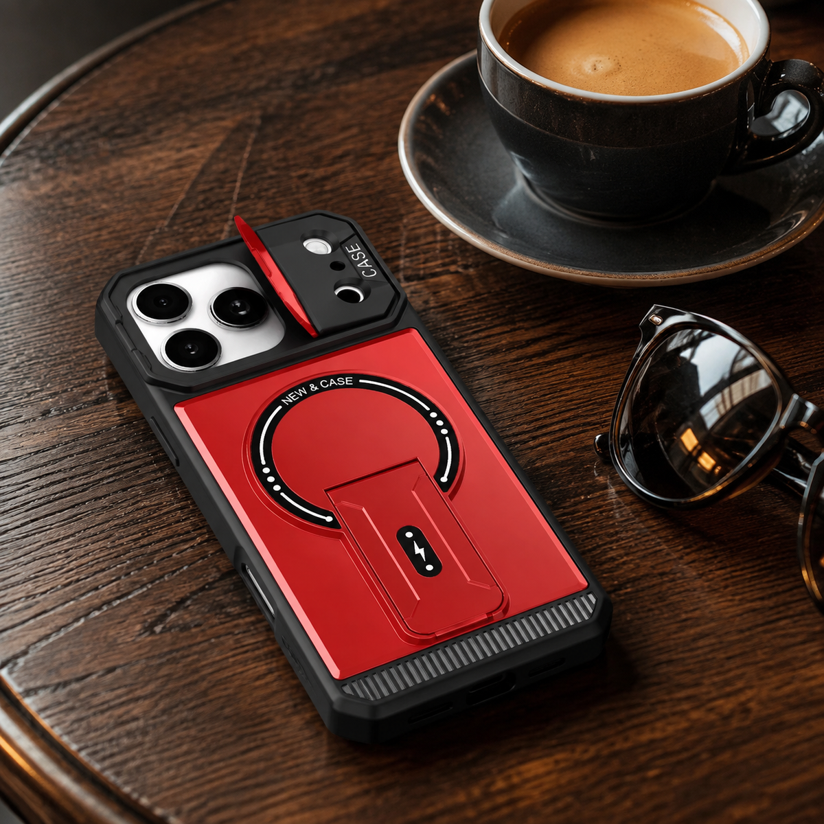 Premium iPhone Case MagSafe Magnetic Shockproof Armor Protective Cover PC Kickstand Bracket Anti Scratch Non Slip Slim Rugged Reinforced Bumper Case