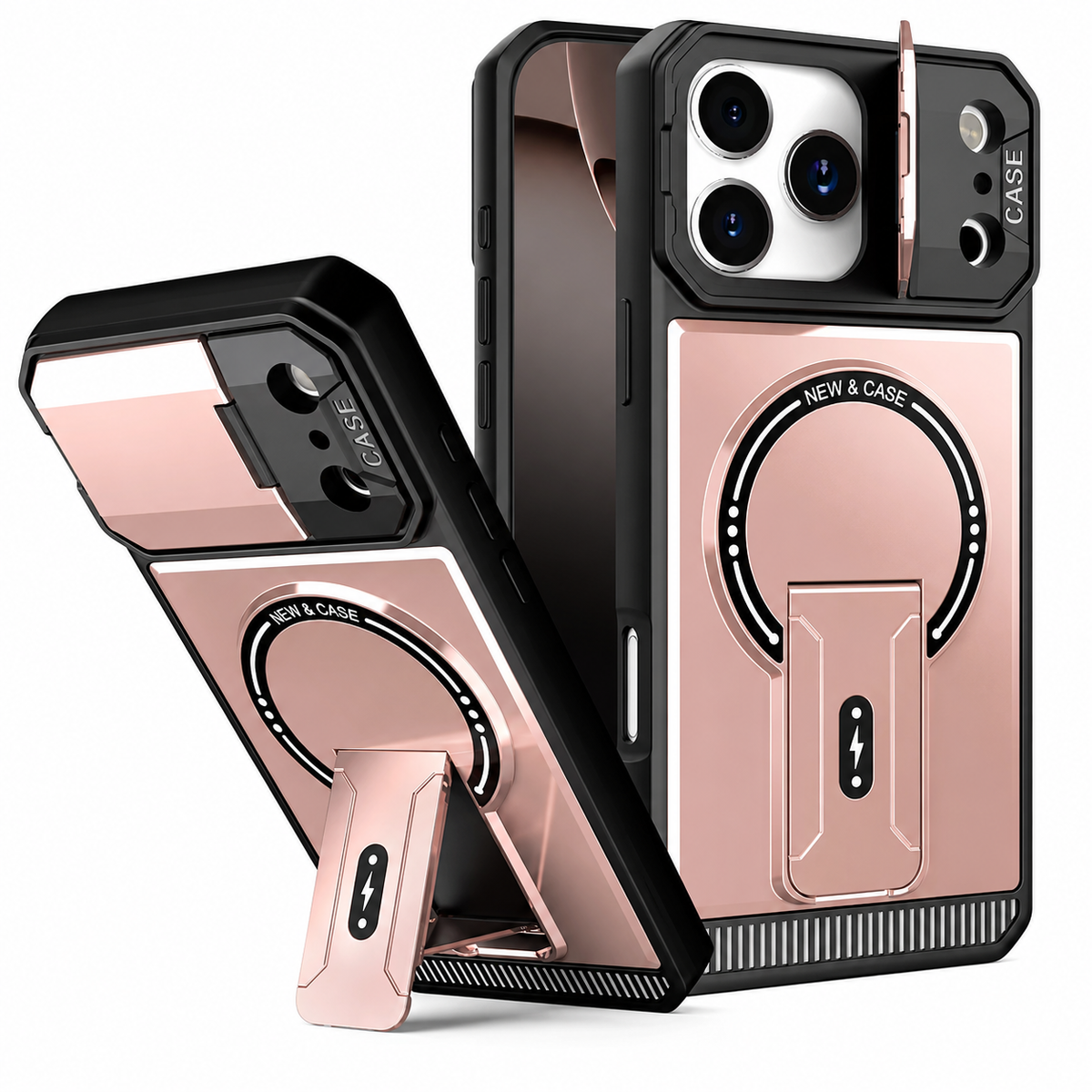 Premium iPhone Case MagSafe Magnetic Shockproof Armor Protective Cover PC Kickstand Bracket Anti Scratch Non Slip Slim Rugged Reinforced Bumper Case