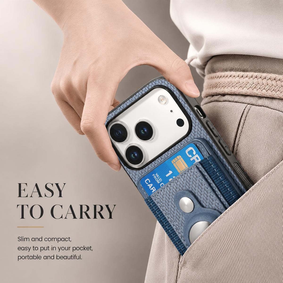 Premium iPhone Case MagSafe Magnetic Wallet Cover AirTag Card Holder Shockproof Anti Scratch Non-Slip PC + TPU Protective Wireless Charging Slim Design