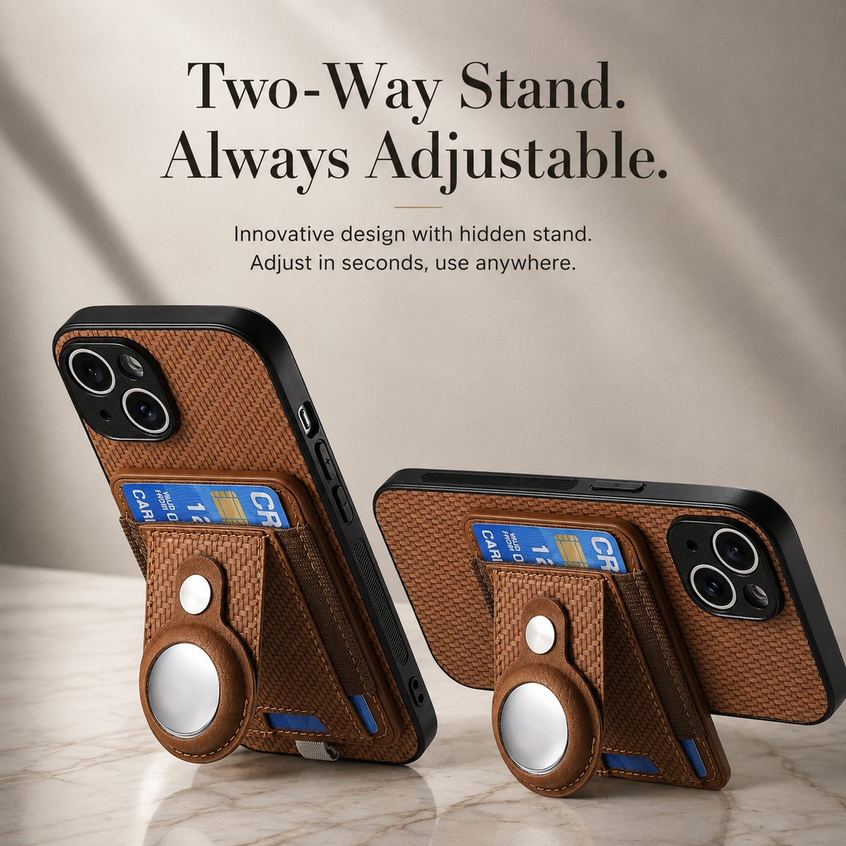 Premium iPhone Case MagSafe Magnetic Wallet Cover AirTag Card Holder Shockproof Anti Scratch Non-Slip PC + TPU Protective Wireless Charging Slim Design