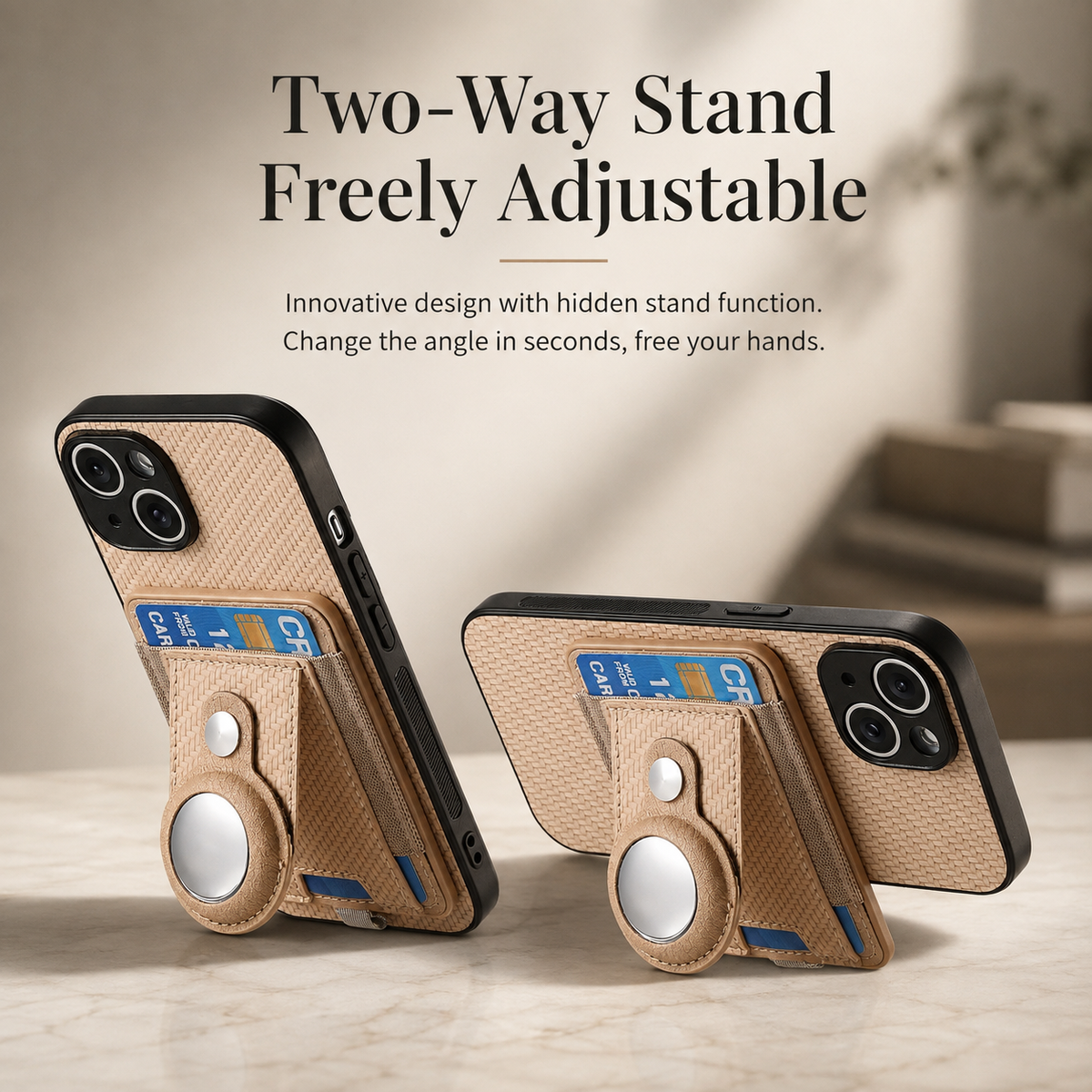 Premium iPhone Case MagSafe Magnetic Wallet Cover AirTag Card Holder Shockproof Anti Scratch Non-Slip PC + TPU Protective Wireless Charging Slim Design