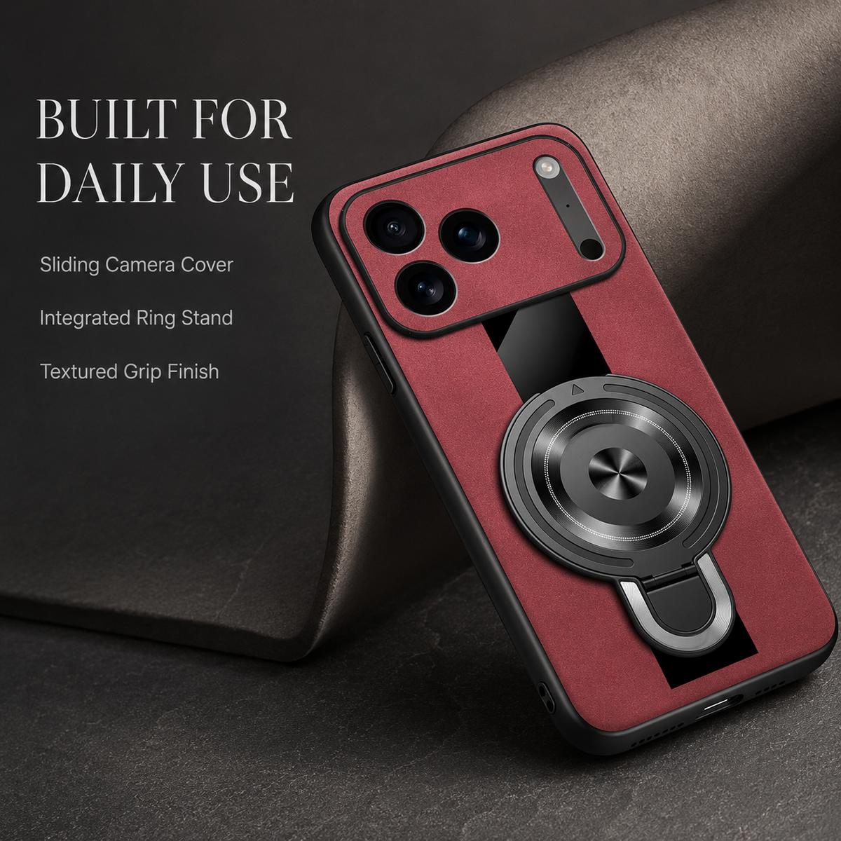 Premium iPhone Case MagSafe Matte Fiber Magnetic Ring Stand Shockproof Protective Cover PC TPU Silicone Anti Scratch Non Slip Slim Full Coverage Cases