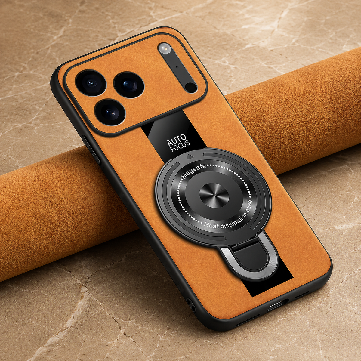 Premium iPhone Case MagSafe Matte Fiber Magnetic Ring Stand Shockproof Protective Cover PC TPU Silicone Anti Scratch Non Slip Slim Full Coverage Cases