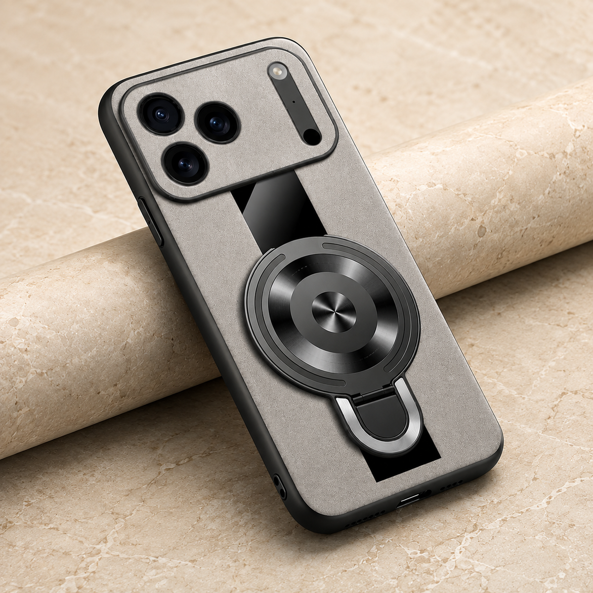 Premium iPhone Case MagSafe Matte Fiber Magnetic Ring Stand Shockproof Protective Cover PC TPU Silicone Anti Scratch Non Slip Slim Full Coverage Cases