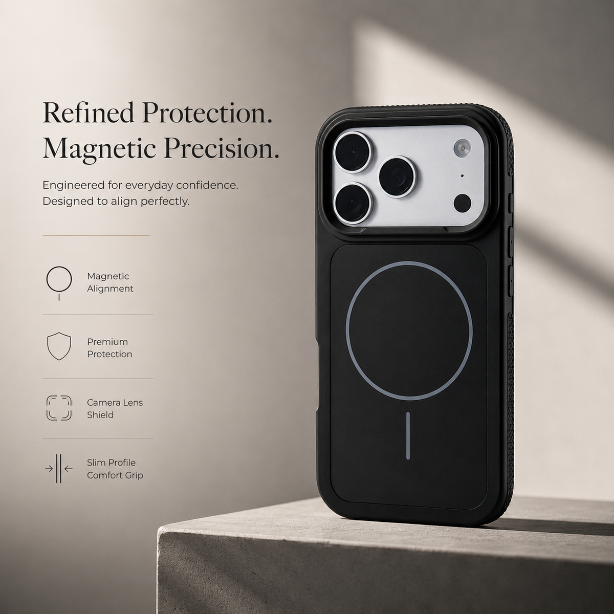 Premium iPhone Case MagSafe Matte Frosted Magnetic Shockproof Protective Cover PC Armor Anti Scratch Non Slip Slim Contrast Color Full Coverage Design