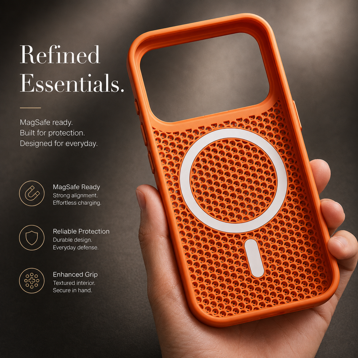 Premium iPhone Case MagSafe Mesh Cooling Magnetic Protective Cover Camera Mount Holder Shockproof Anti Scratch Matte Non Slip Heat Dissipation Tough Case