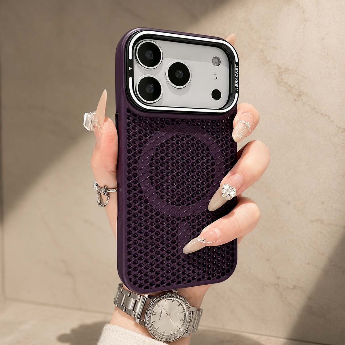 Premium iPhone Case MagSafe Mesh Cooling Magnetic Protective Cover Camera Mount Holder Shockproof Anti Scratch Matte Non Slip Heat Dissipation Tough Case
