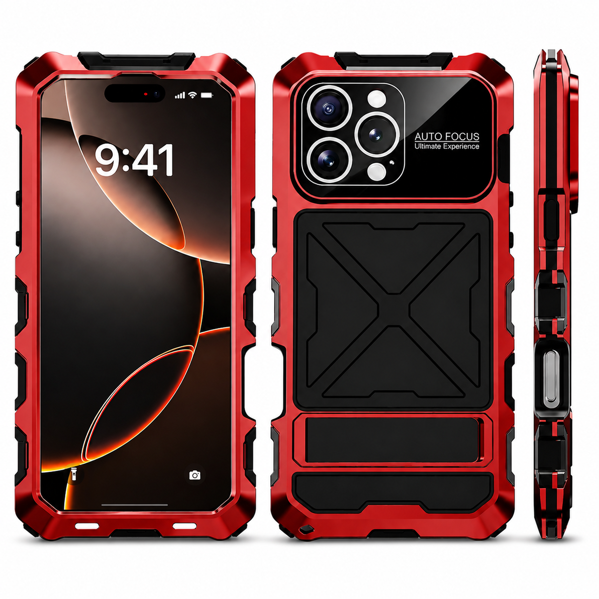 Premium iPhone Case MagSafe Metal Bumper Shockproof Protective Cover Anti Slip Silicone Grip Edge Protection Heavy Slim Frame Full Coverage Design Fit