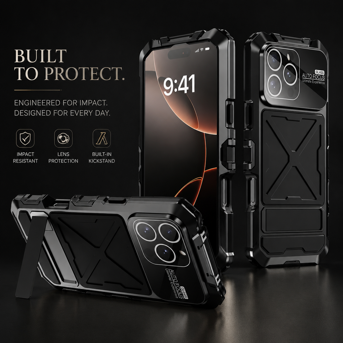 Premium iPhone Case MagSafe Metal Bumper Shockproof Protective Cover Anti Slip Silicone Grip Edge Protection Heavy Slim Frame Full Coverage Design Fit