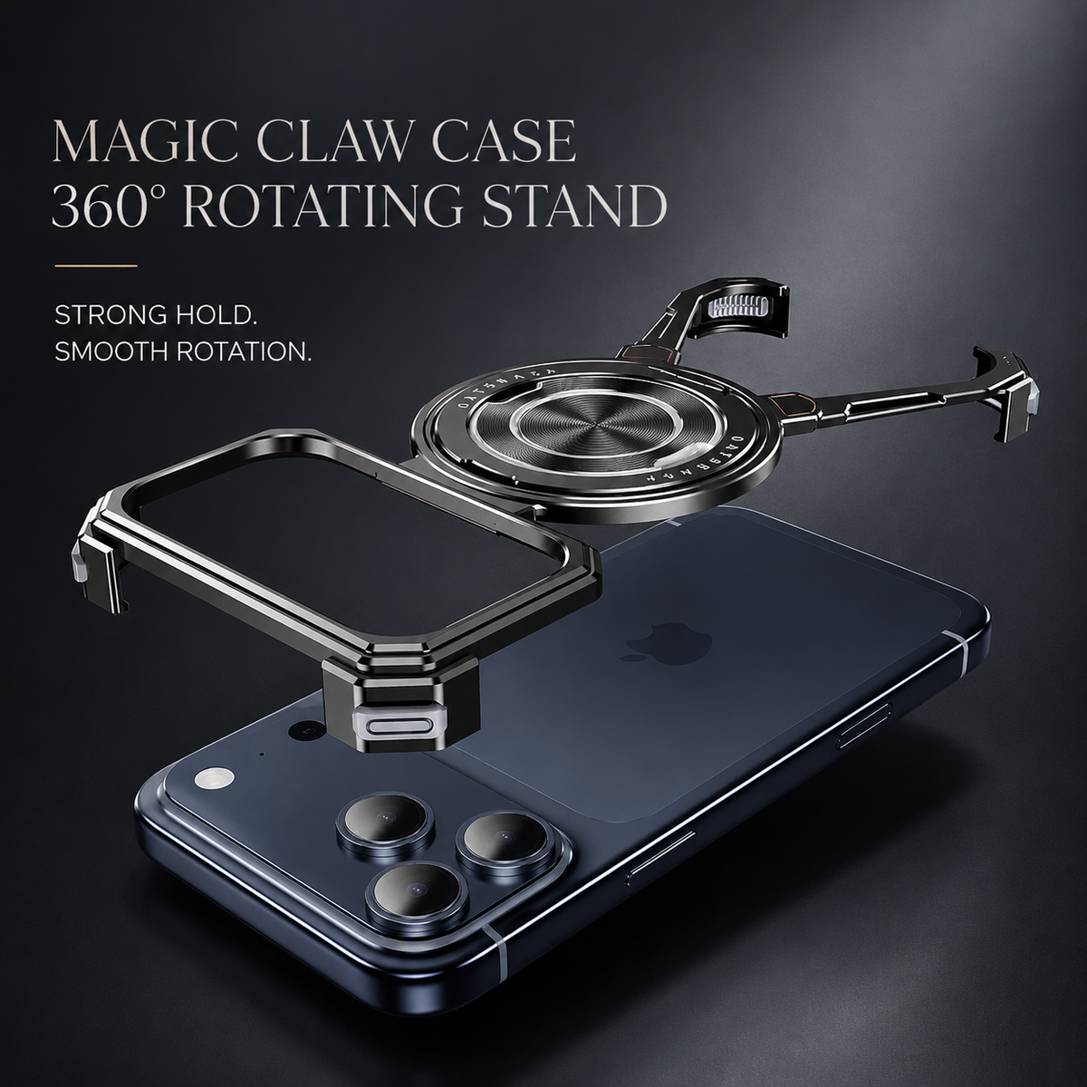 Premium iPhone Case MagSafe Metal Frameless Shockproof Bumper Cover 360° Rotating Ring Stand Magnetic Grip Protective Slim Open Back Minimalist Design