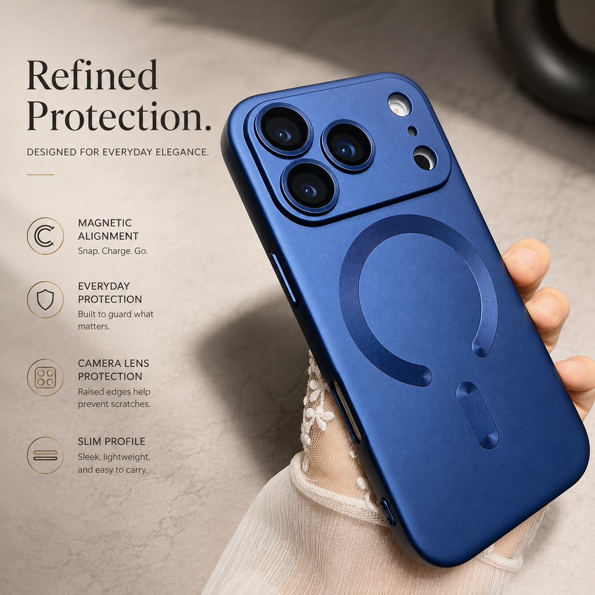 Premium iPhone Case MagSafe Metallic Paint Magnetic Protective Cover Camera Lens Protection Anti Fingerprint Anti Scratch Slim Wireless Charging Design