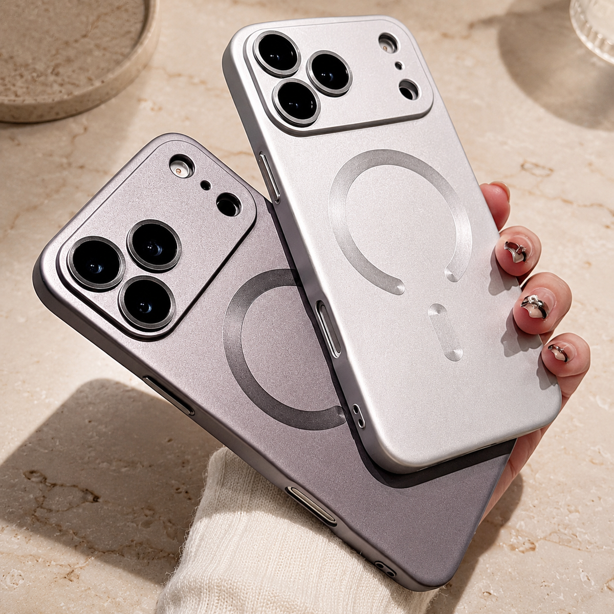 Premium iPhone Case MagSafe Metallic Paint Magnetic Protective Cover Camera Lens Protection Anti Fingerprint Anti Scratch Slim Wireless Charging Design