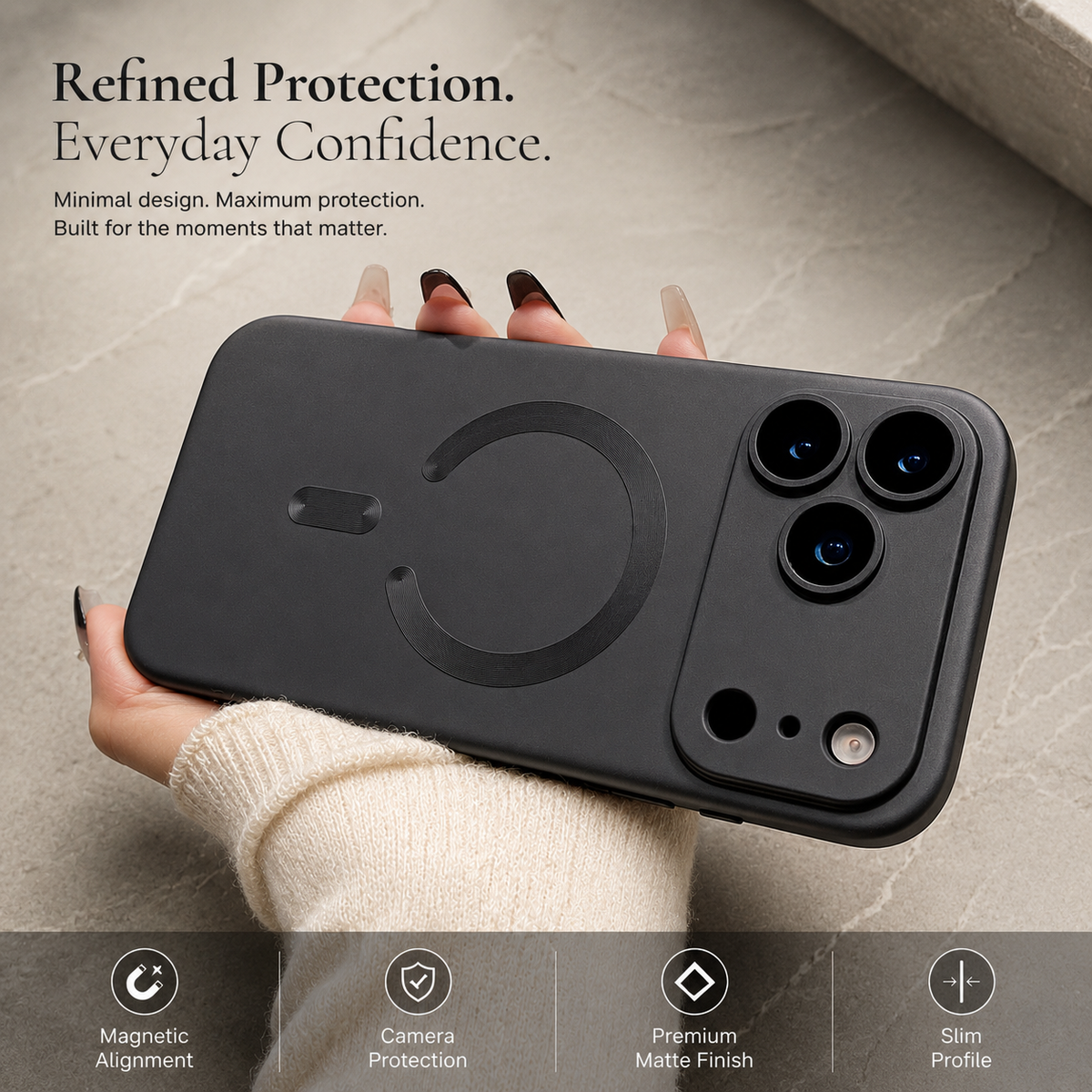 Premium iPhone Case MagSafe Metallic Paint Magnetic Protective Cover Camera Lens Protection Anti Fingerprint Anti Scratch Slim Wireless Charging Design