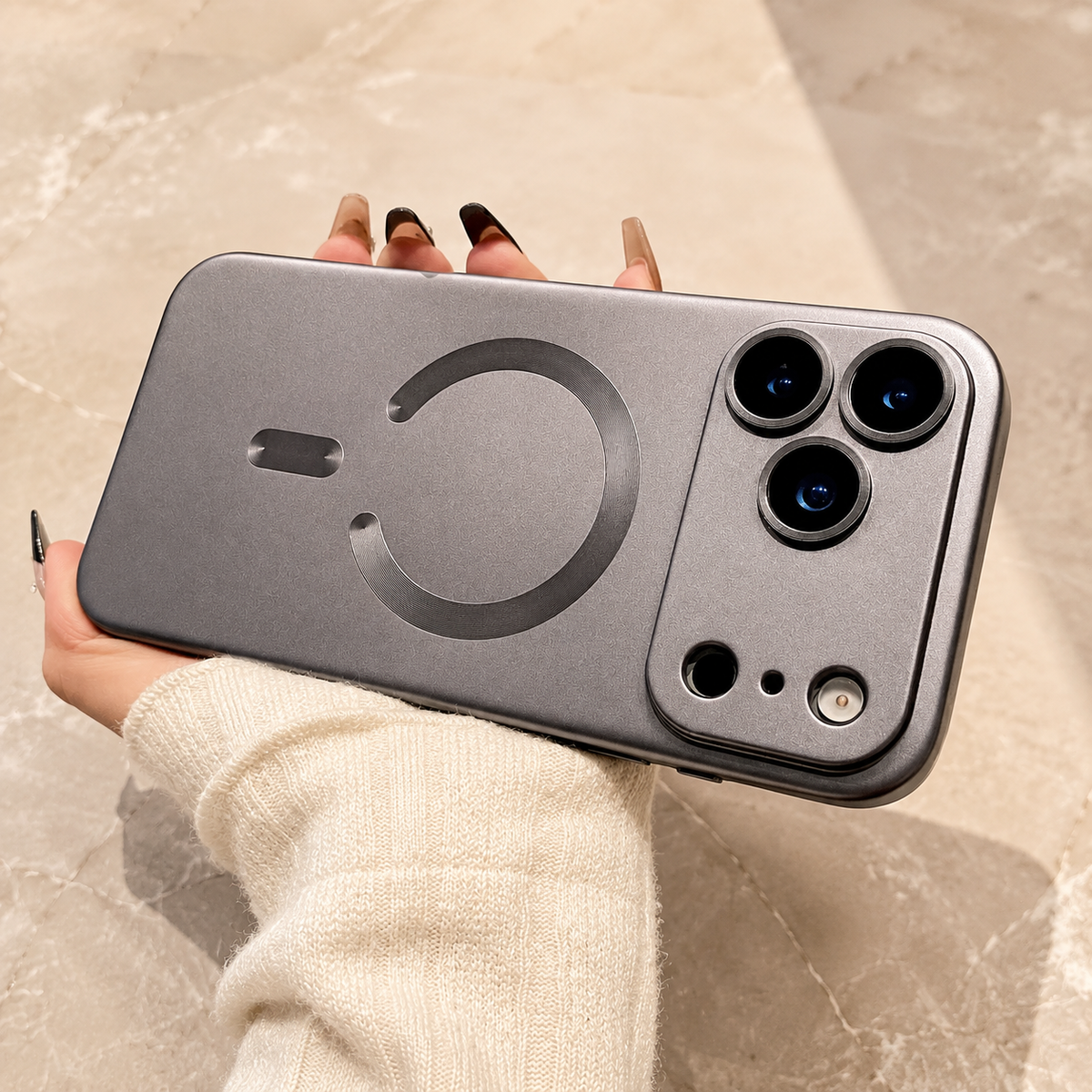 Premium iPhone Case MagSafe Metallic Paint Magnetic Soft TPU Protective Cover Camera Lens Protection Shockproof Anti Scratch Slim Wireless Charging