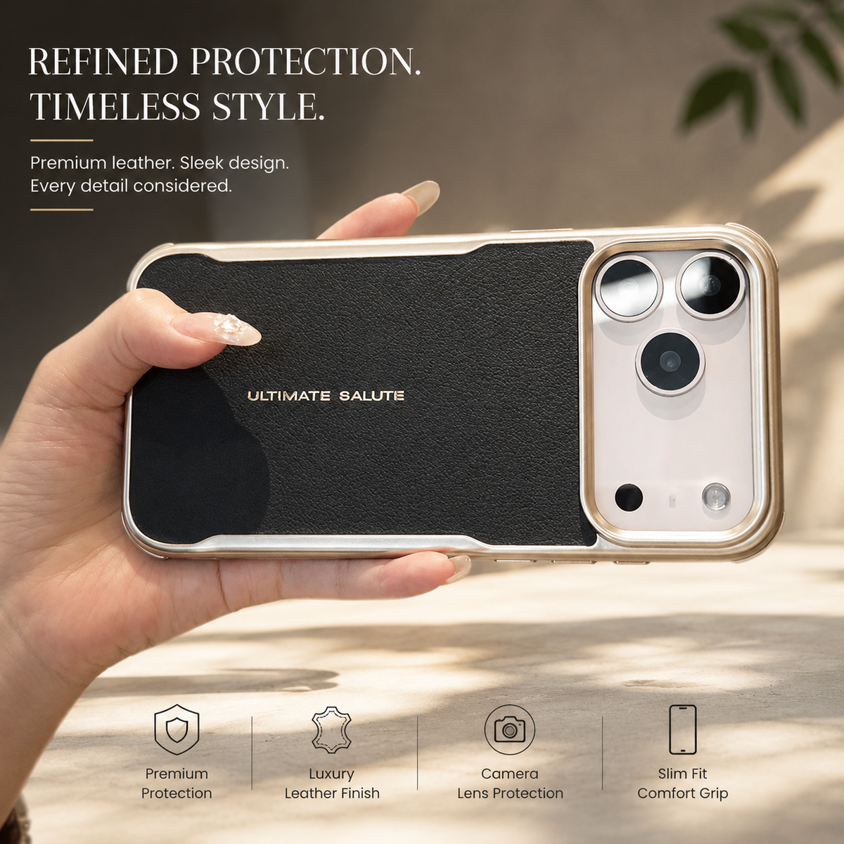 Premium iPhone Case MagSafe PU Leather Magnetic Protective Cover Shockproof PC Frame Anti Scratch Dustproof Non Slip Slim Full Coverage Modern Design