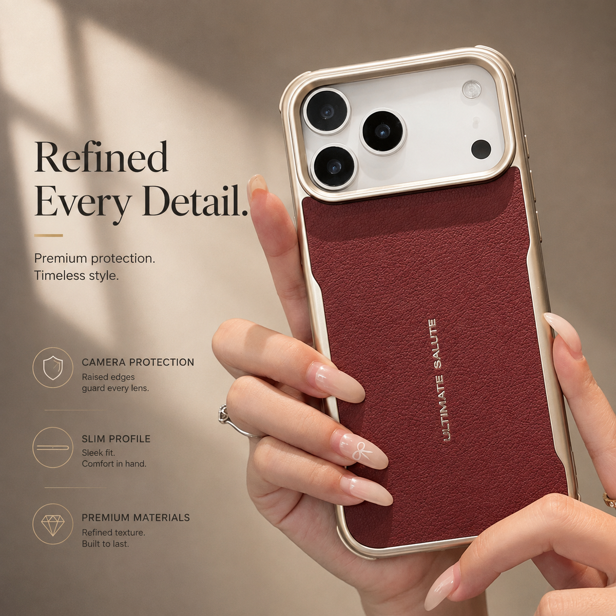 Premium iPhone Case MagSafe PU Leather Magnetic Protective Cover Shockproof PC Frame Anti Scratch Dustproof Non Slip Slim Full Coverage Modern Design