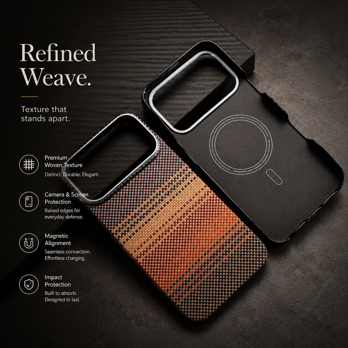 Premium iPhone Case MagSafe Real Carbon Fiber Aramid Fiber Ultra Thin Shockproof Matte Anti Fingerprint Protective Cover Full Coverage Slim Fit Design
