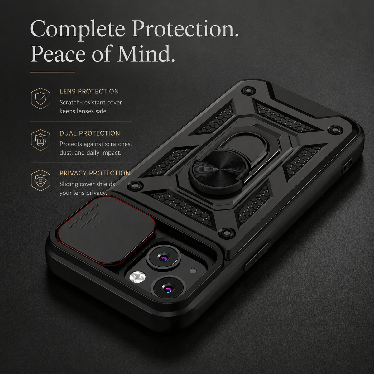 Premium iPhone Case MagSafe Rugged Armor Card Holder Kickstand Shockproof Camera Lens Protection Heavy Duty Cover 360 Rotating Stand Magnetic Grip Pro