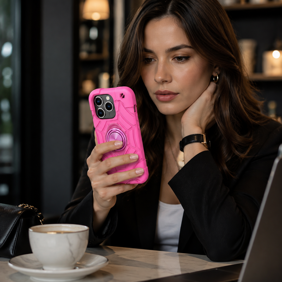 Premium iPhone Case MagSafe Rugged Armor Shockproof PC TPU Ring Holder Kickstand Anti Slip Grip Camera Protection Full Coverage Slim Protective Design
