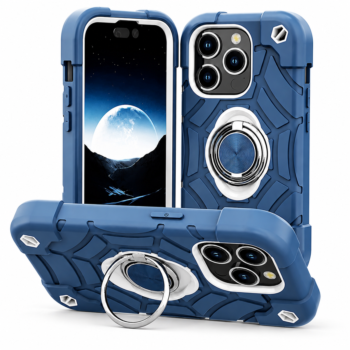 Premium iPhone Case MagSafe Rugged Armor Shockproof PC TPU Ring Holder Kickstand Anti Slip Grip Camera Protection Full Coverage Slim Protective Design