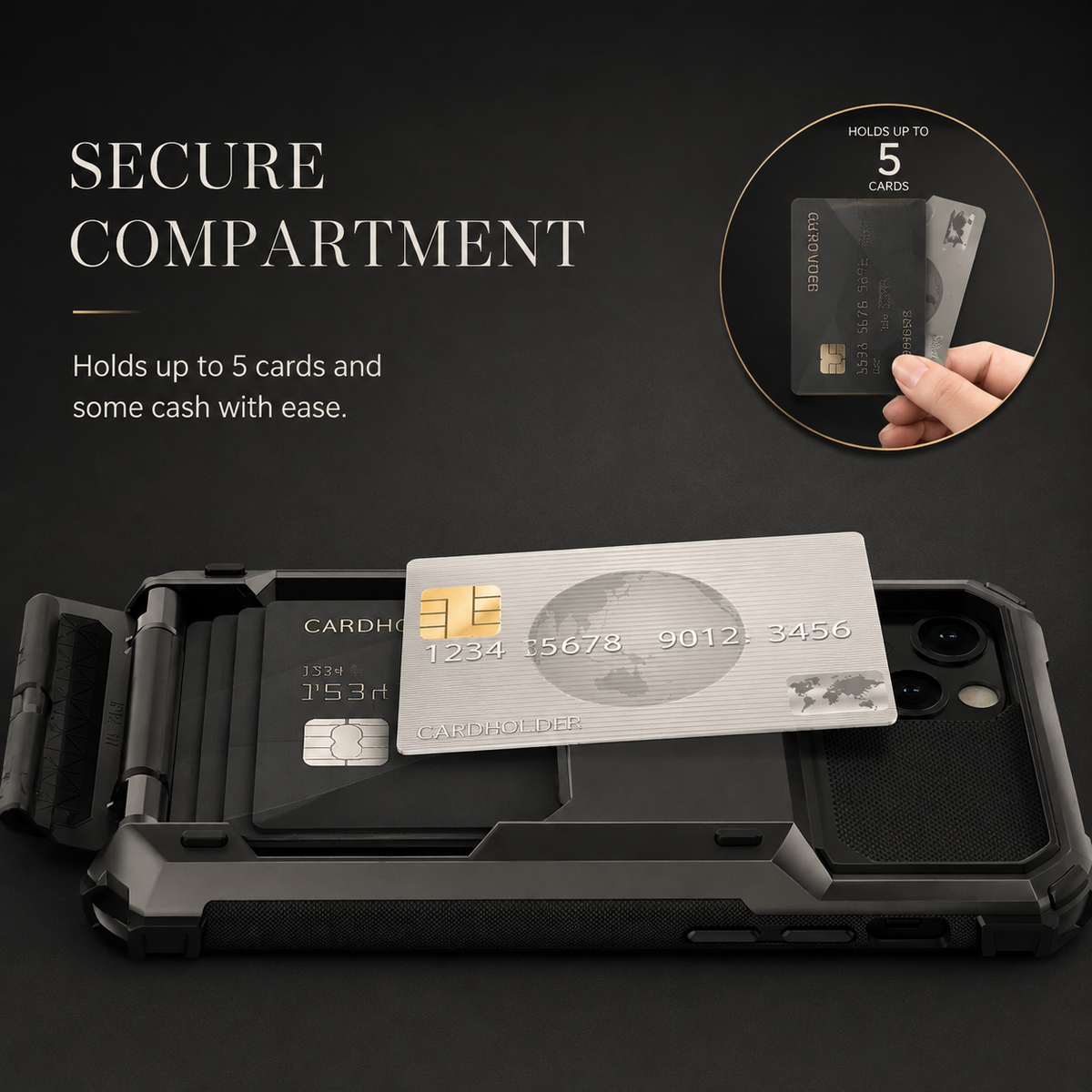Premium iPhone Case MagSafe Rugged Armor Wallet Card Holder Kickstand TPU Bumper Shockproof Scratch Resistant Full Coverage Magnetic Ring Protective
