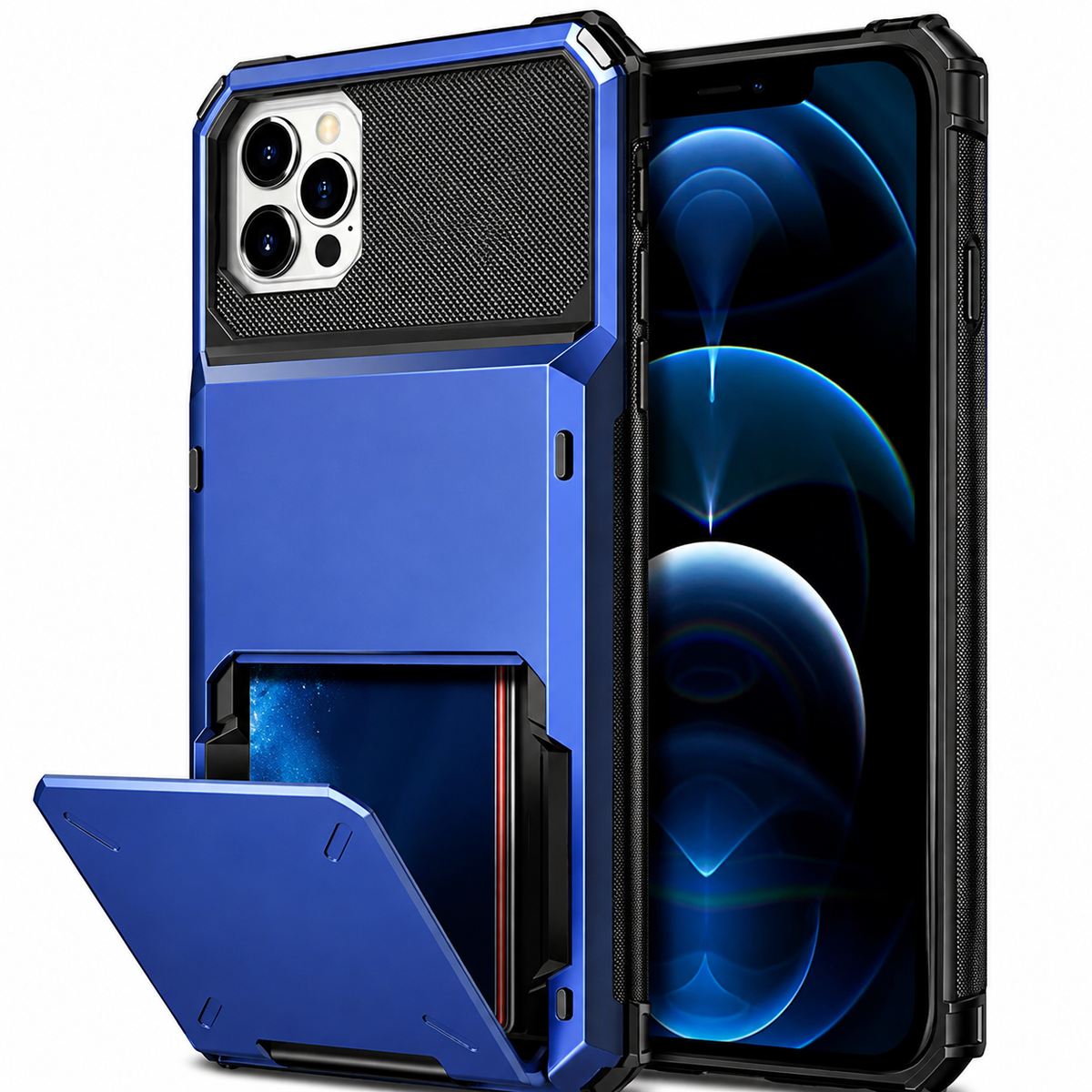 Premium iPhone Case MagSafe Rugged Armor Wallet Card Holder Kickstand TPU Bumper Shockproof Scratch Resistant Full Coverage Magnetic Ring Protective
