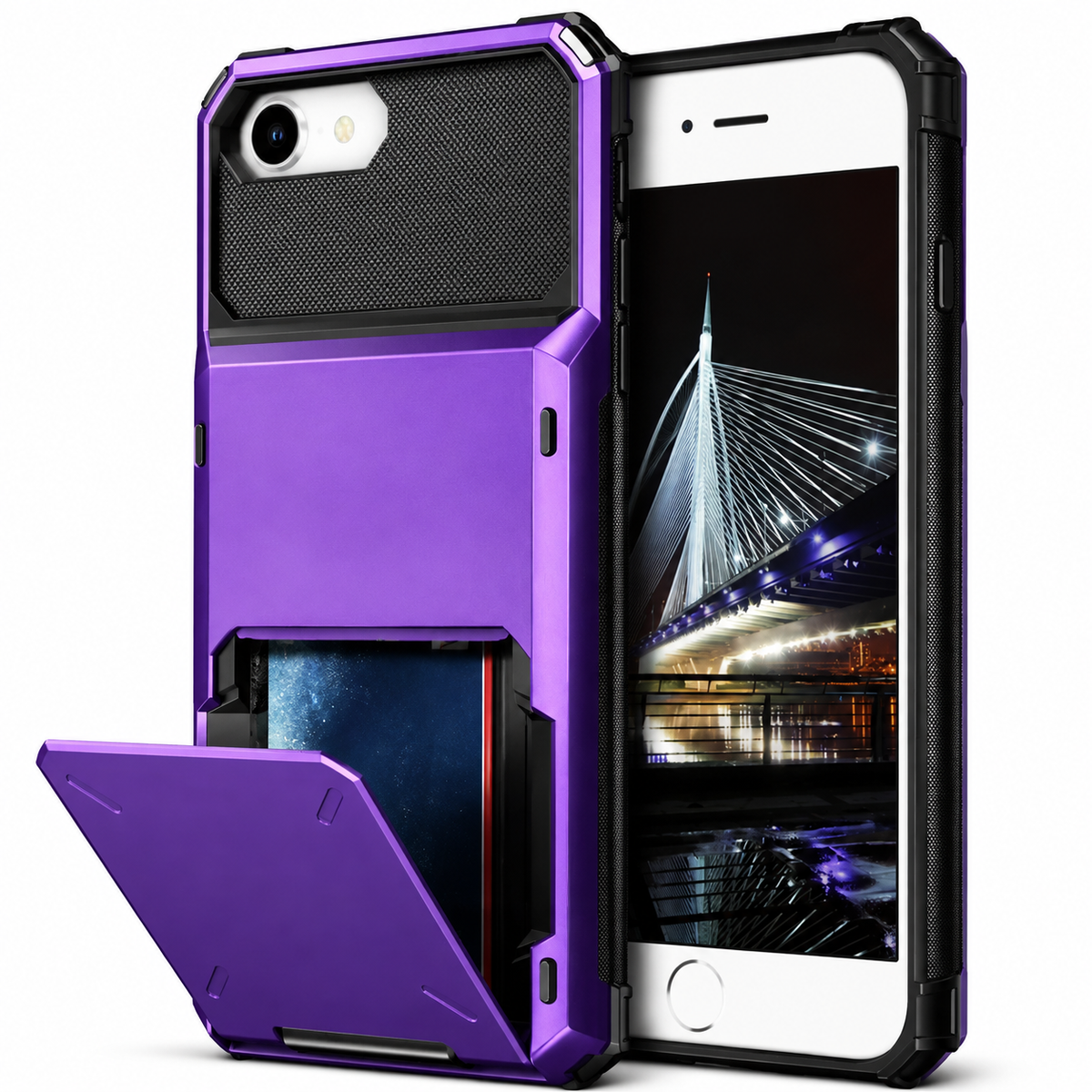 Premium iPhone Case MagSafe Rugged Armor Wallet Card Holder Kickstand TPU Bumper Shockproof Scratch Resistant Full Coverage Magnetic Ring Protective