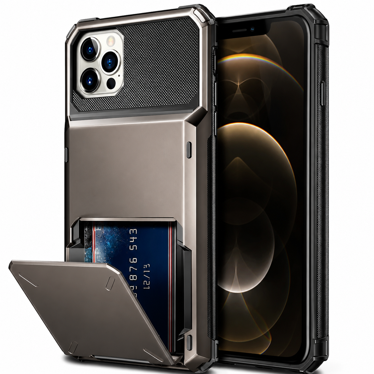Premium iPhone Case MagSafe Rugged Armor Wallet Card Holder Kickstand TPU Bumper Shockproof Scratch Resistant Full Coverage Magnetic Ring Protective