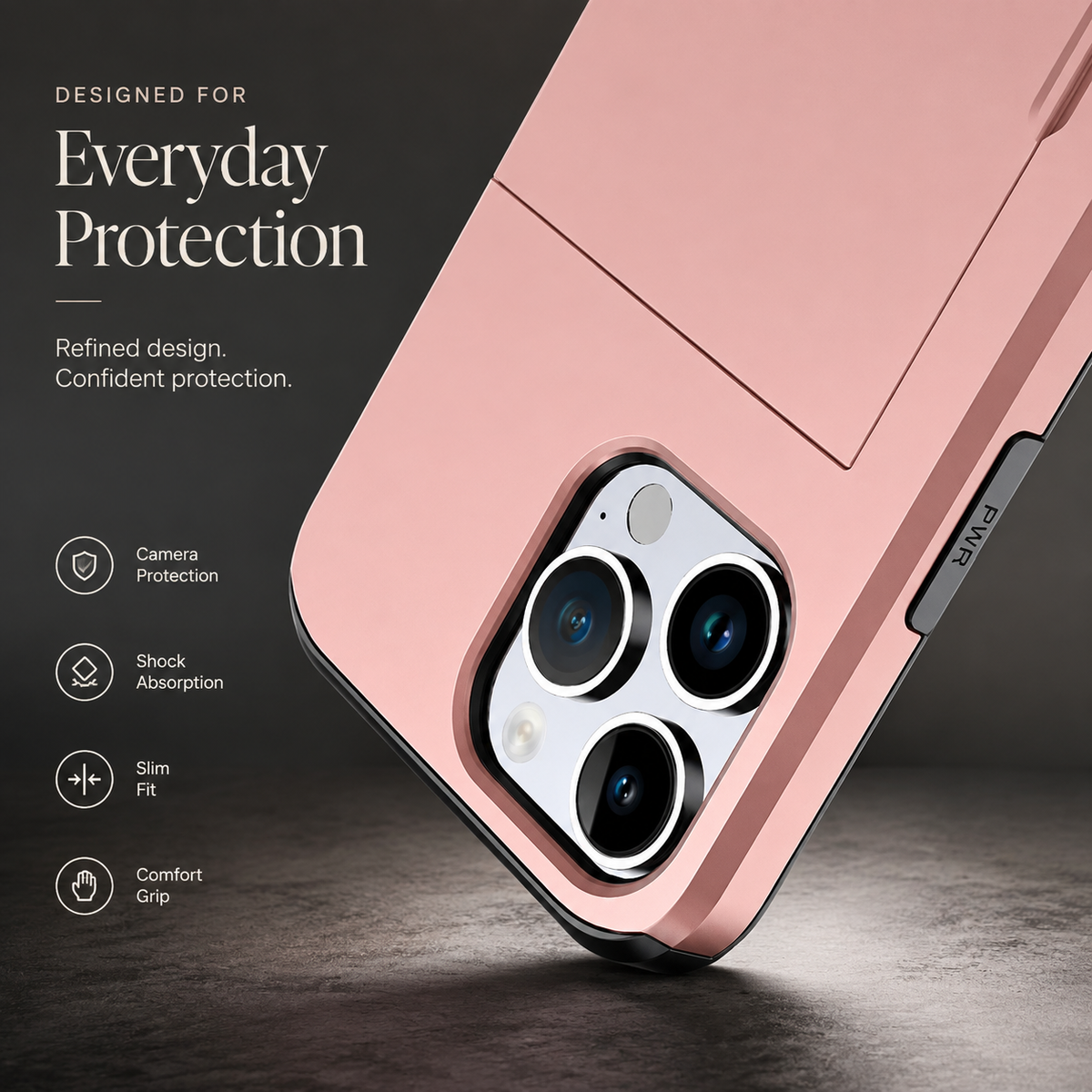 Premium iPhone Case MagSafe Rugged Slide Wallet Card Holder PC TPU Shockproof Protective Cover Anti Fingerprint Scratch Resistant Non Slip Armor Build