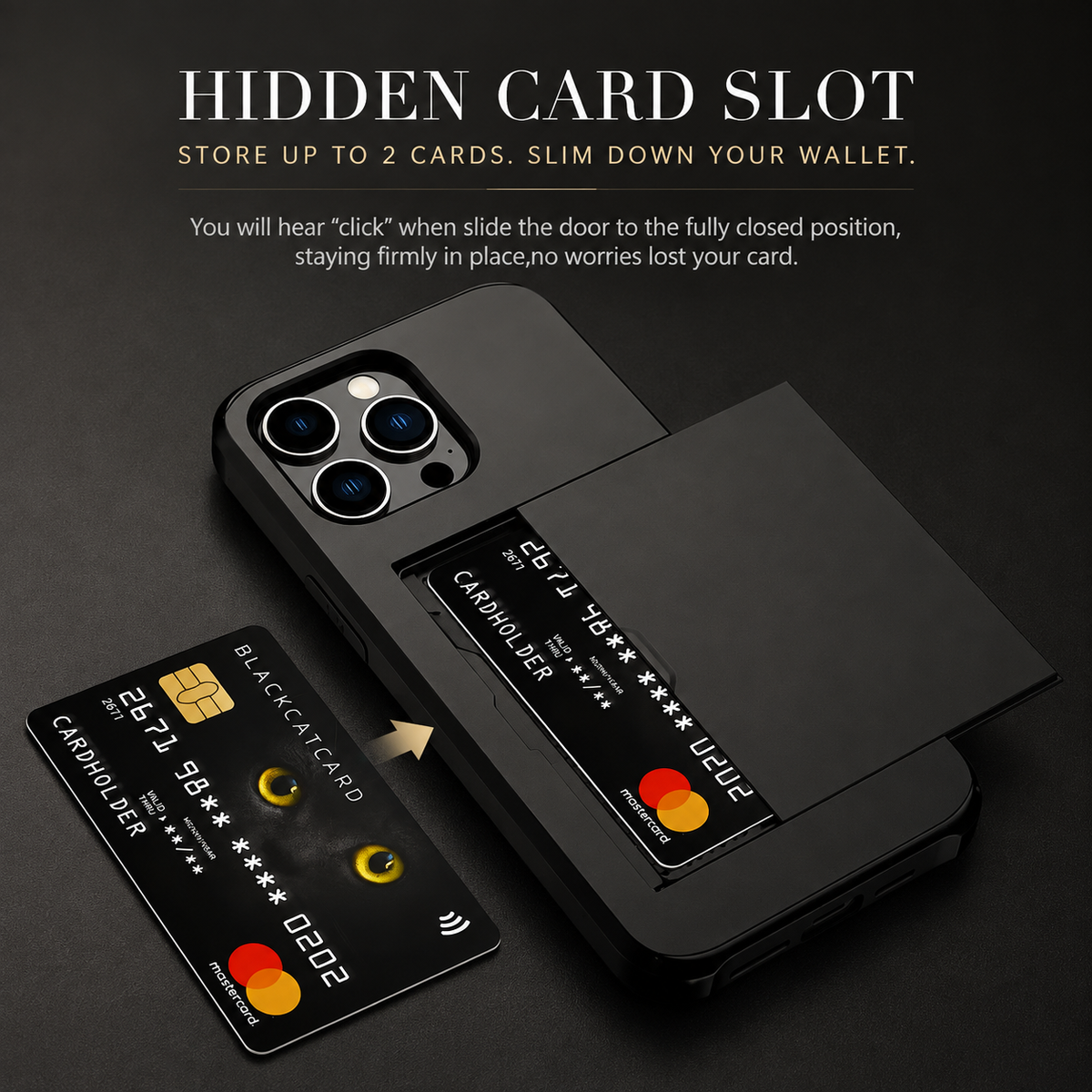 Premium iPhone Case MagSafe Rugged Slide Wallet Card Holder PC TPU Shockproof Protective Cover Anti Fingerprint Scratch Resistant Non Slip Armor Build