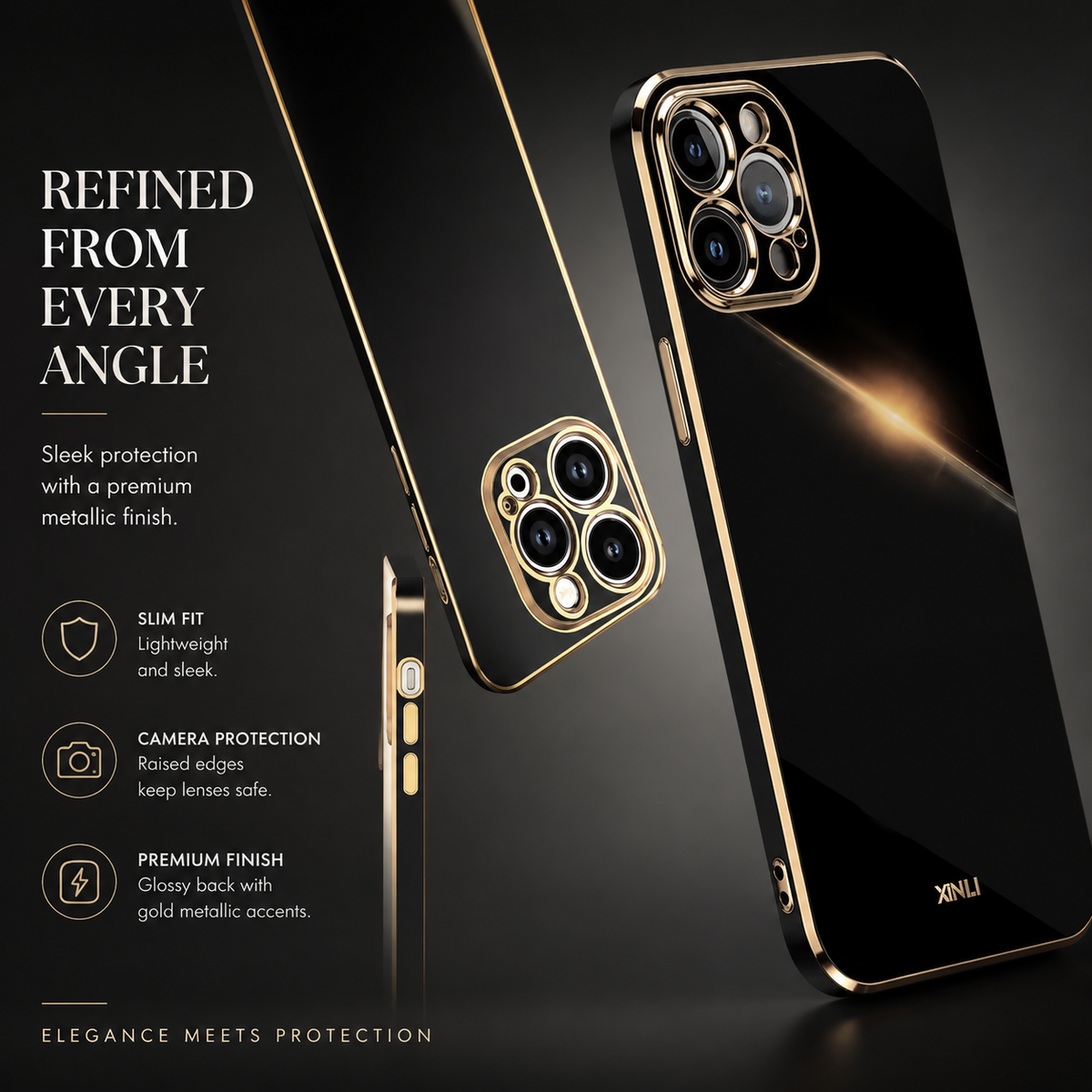 Premium iPhone Case MagSafe Silicone Shockproof Glossy Square Texture Camera Lens Protection Anti Scratch Ultra Thin Protective Cover Magnetic Fit