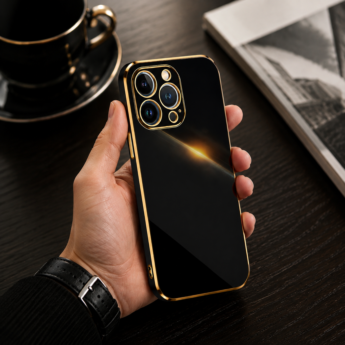 Premium iPhone Case MagSafe Silicone Shockproof Glossy Square Texture Camera Lens Protection Anti Scratch Ultra Thin Protective Cover Magnetic Fit