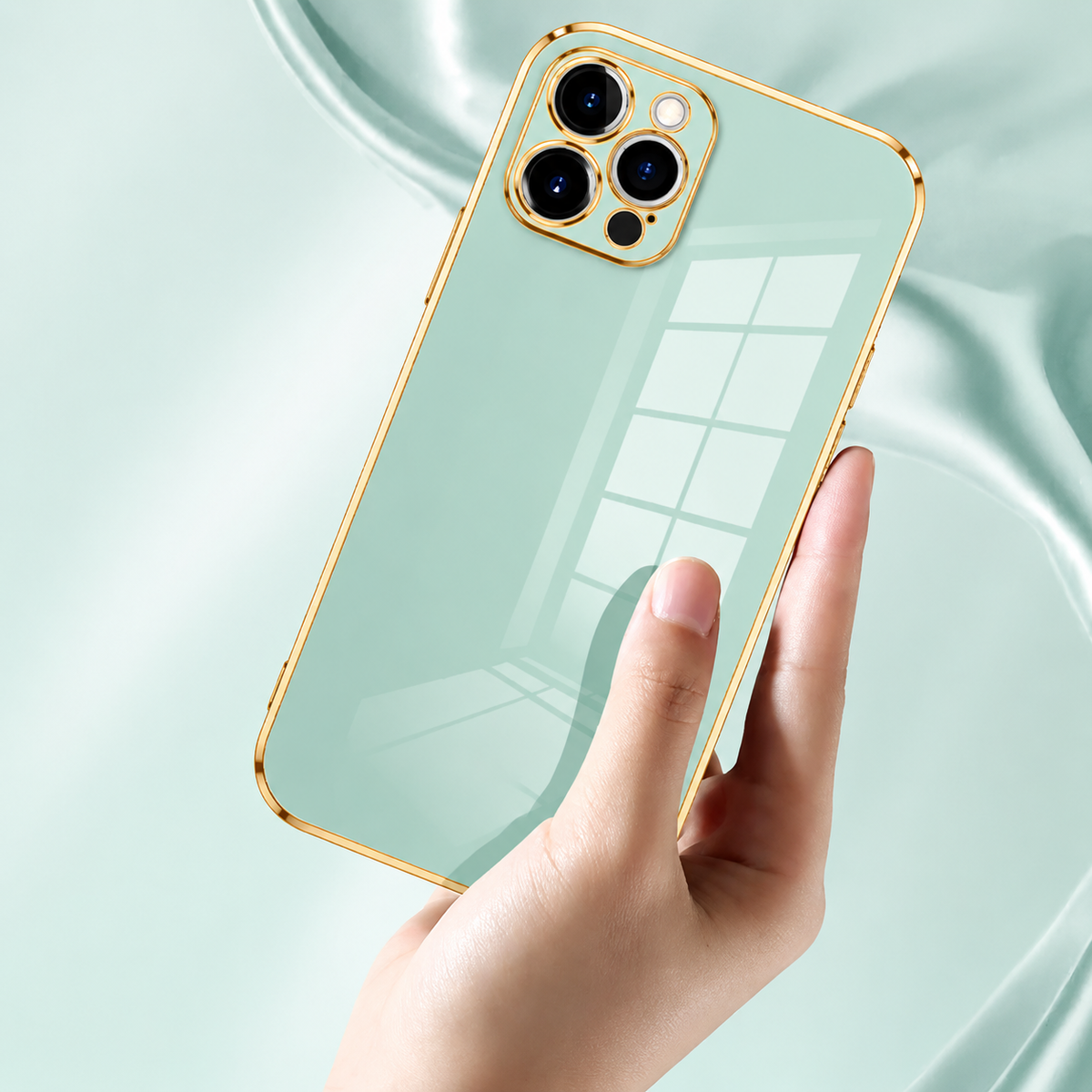Premium iPhone Case MagSafe Silicone Shockproof Glossy Square Texture Camera Lens Protection Anti Scratch Ultra Thin Protective Cover Magnetic Fit