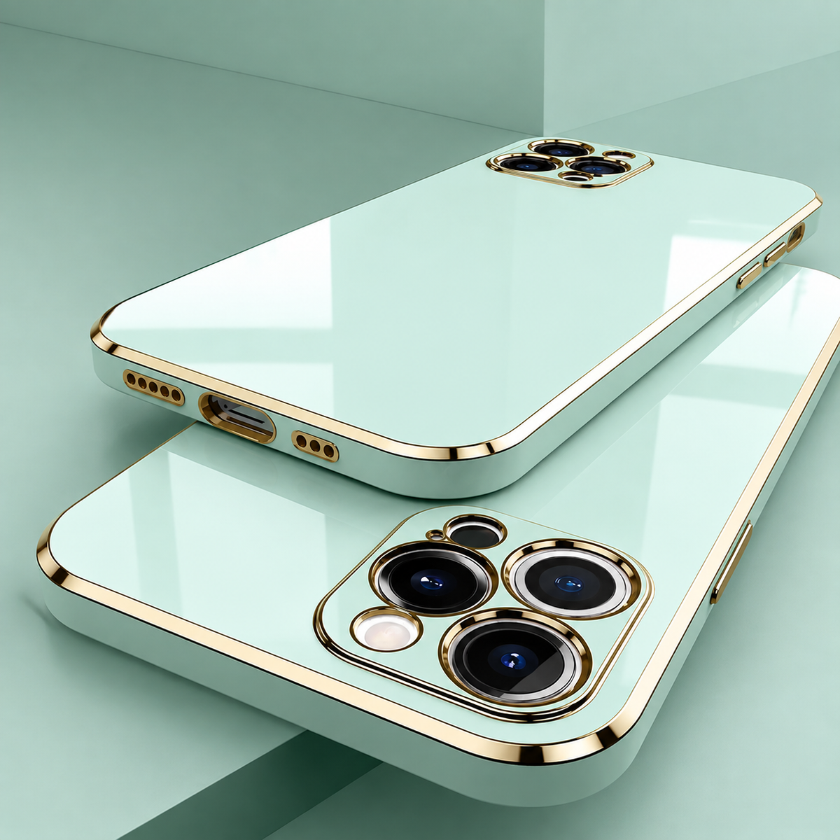 Premium iPhone Case MagSafe Silicone Shockproof Glossy Square Texture Camera Lens Protection Anti Scratch Ultra Thin Protective Cover Magnetic Fit