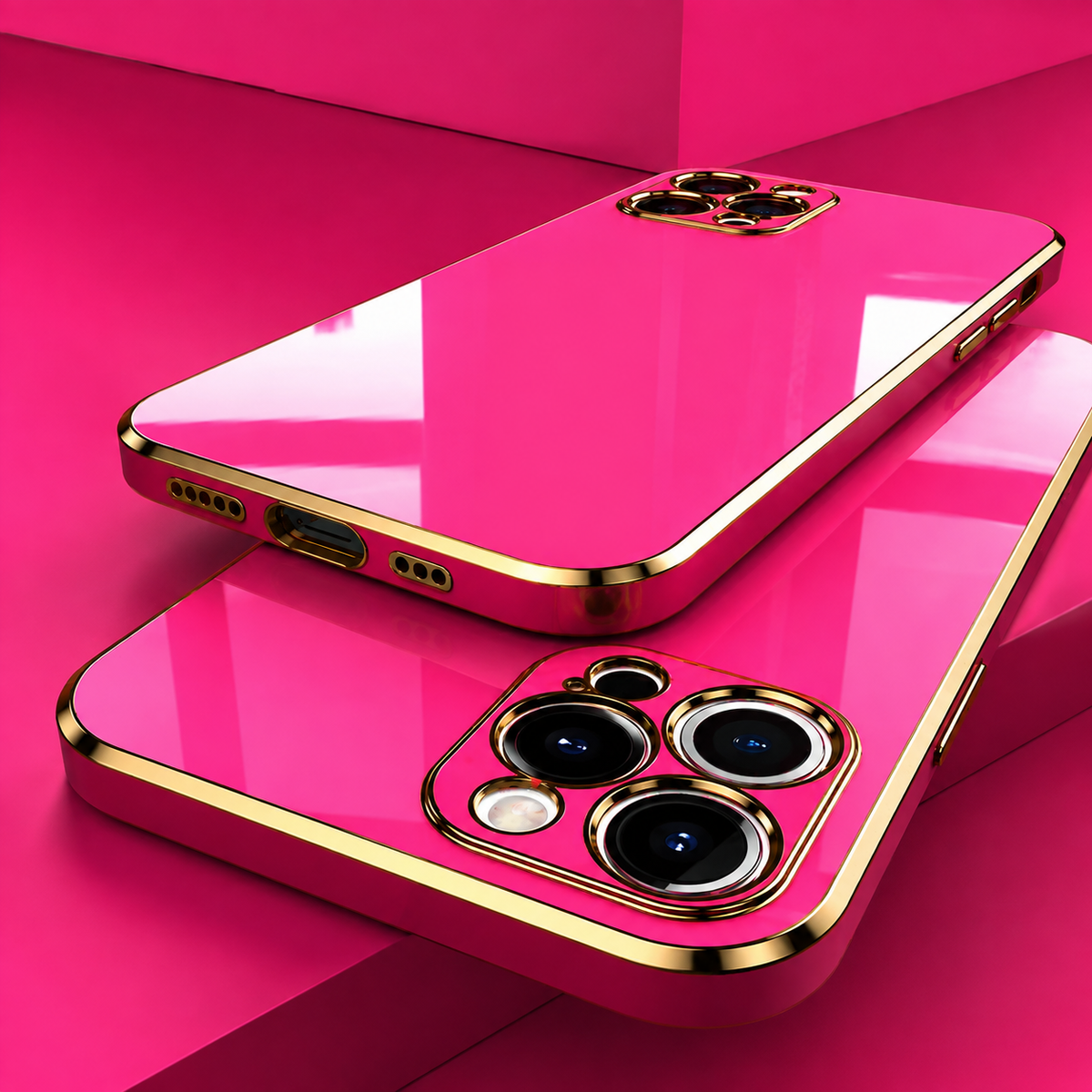 Premium iPhone Case MagSafe Silicone Shockproof Glossy Square Texture Camera Lens Protection Anti Scratch Ultra Thin Protective Cover Magnetic Fit