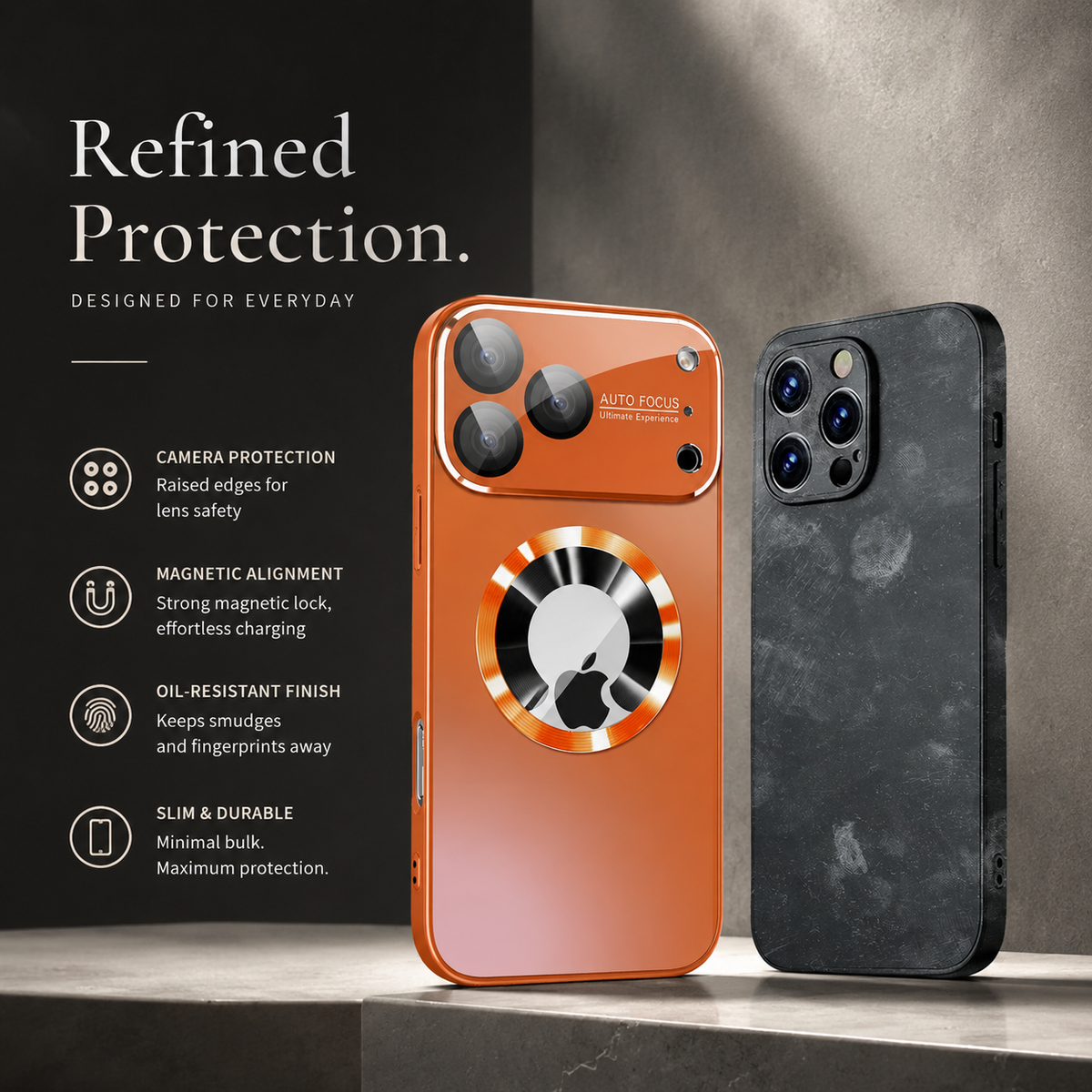 Premium iPhone Case MagSafe Titanium Matte Protective Cover Camera Lens Protection Shockproof Anti Fingerprint Slim Magnetic Metal Design