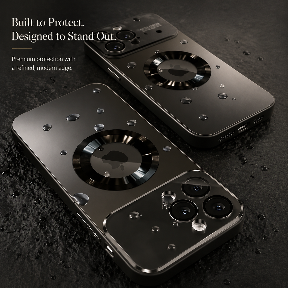 Premium iPhone Case MagSafe Titanium Metallic Matte Shockproof Protective Cover Camera Lens Protection Anti Fingerprint PC Silicone Slim Full Coverage