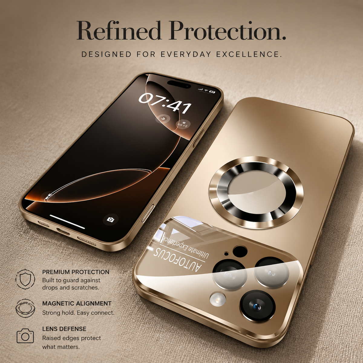 Premium iPhone Case MagSafe Titanium Metallic Matte Shockproof Protective Cover Camera Lens Protection Anti Fingerprint PC Silicone Slim Full Coverage