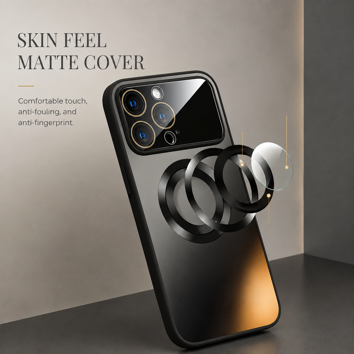 Premium iPhone Case MagSafe Titanium Metallic Matte Shockproof Protective Cover Camera Lens Protection Anti Fingerprint PC Silicone Slim Full Coverage