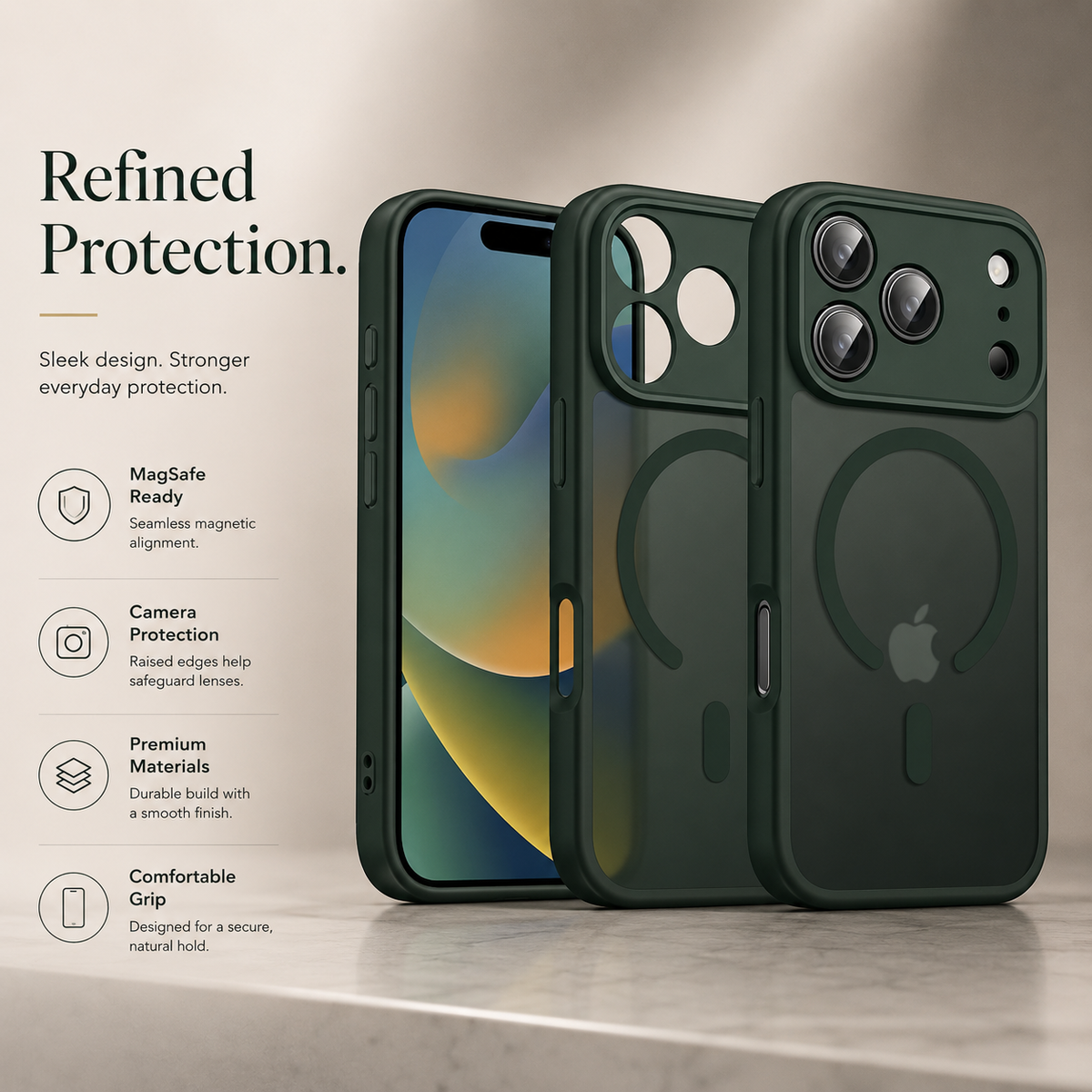 Premium iPhone Case MagSafe Translucent Matte Anti Fingerprint Shockproof PC TPU Protective Cover Anti Scratch Lightweight Slim Full Coverage Case