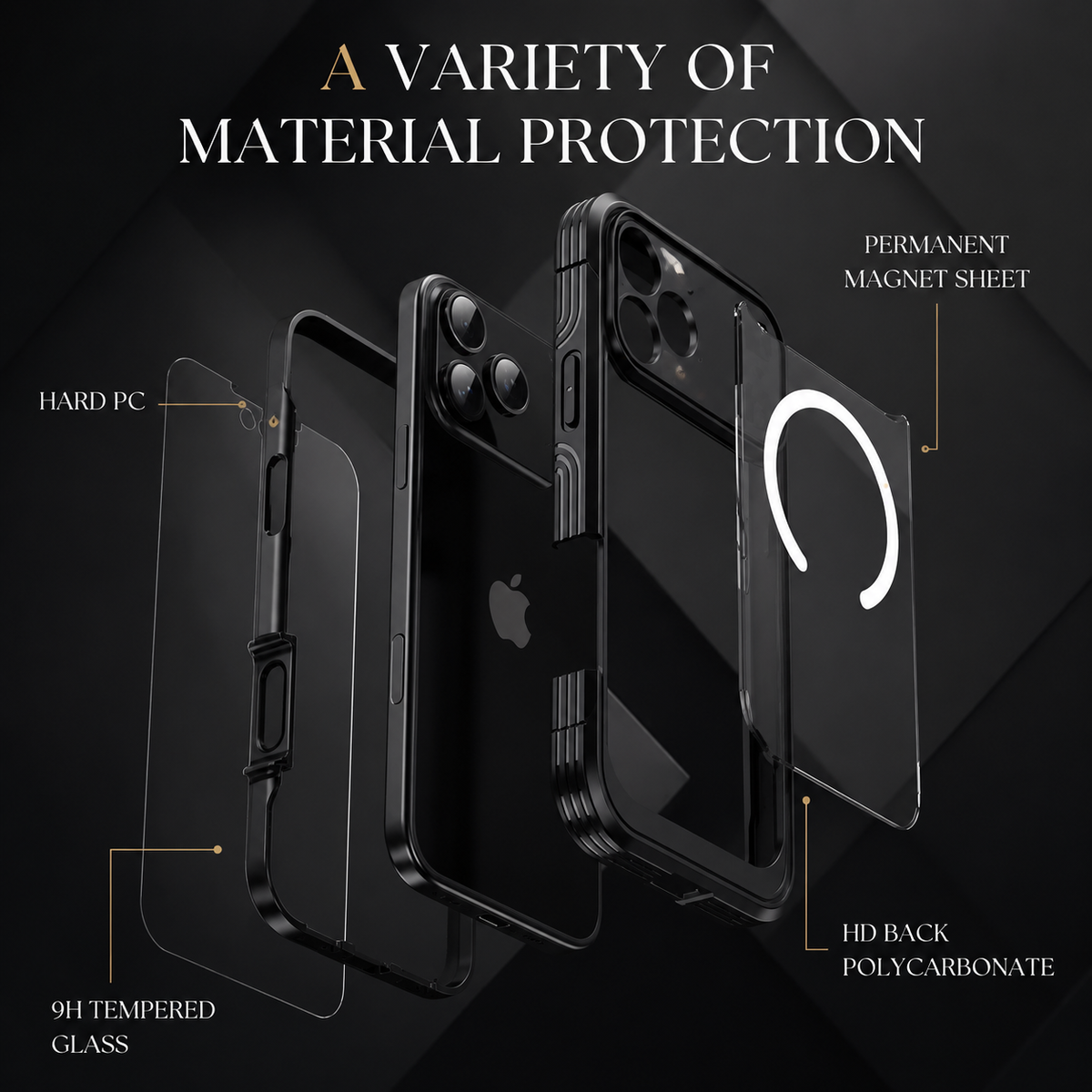 Premium iPhone Case MagSafe Transparent Full Coverage Shockproof TPU Protective Cover Wireless Charging Anti Scratch Magnetic Slim Clear Double-Sided