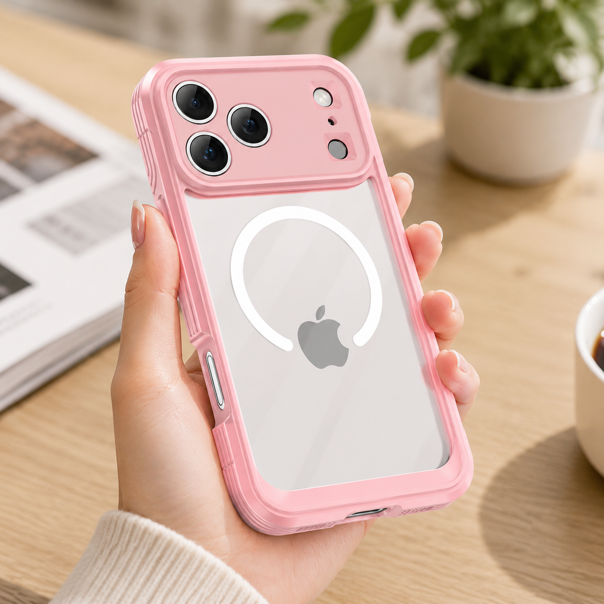 Premium iPhone Case MagSafe Transparent Full Coverage Shockproof TPU Protective Cover Wireless Charging Anti Scratch Magnetic Slim Clear Double-Sided