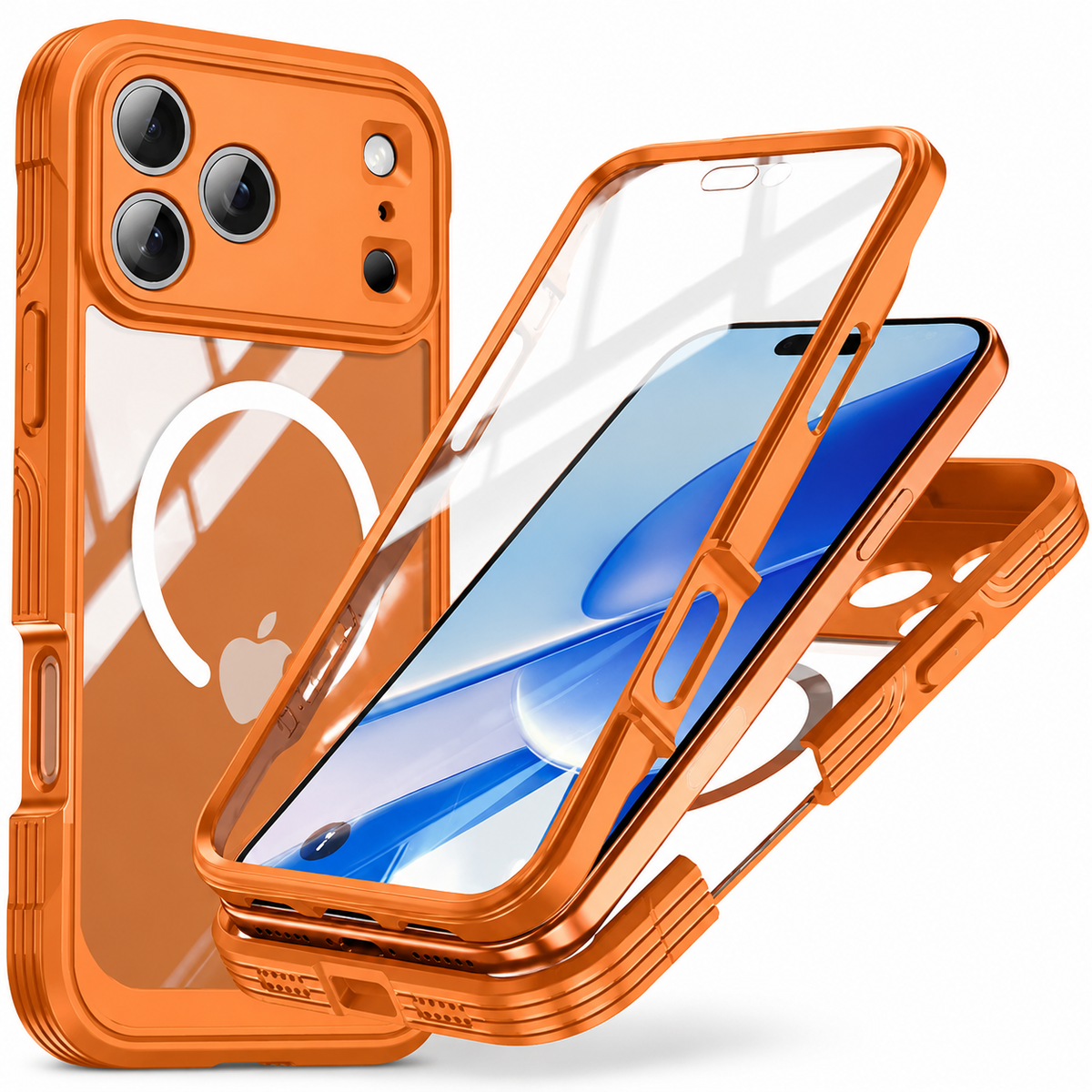 Premium iPhone Case MagSafe Transparent Full Coverage Shockproof TPU Protective Cover Wireless Charging Anti Scratch Magnetic Slim Clear Double-Sided