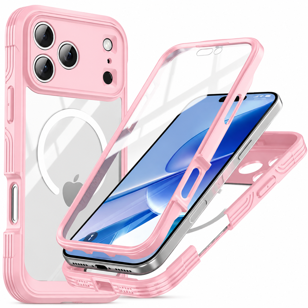 Premium iPhone Case MagSafe Transparent Full Coverage Shockproof TPU Protective Cover Wireless Charging Anti Scratch Magnetic Slim Clear Double-Sided