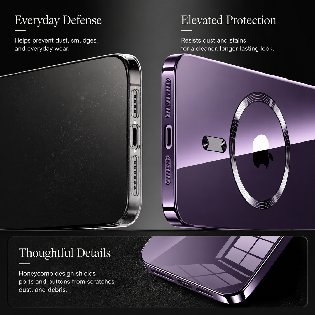 Premium iPhone Case MagSafe Transparent Glass Shockproof Silicone Bumper Camera Lens Protection Ultra Thin Clear Wireless Charging Protective PC Cover